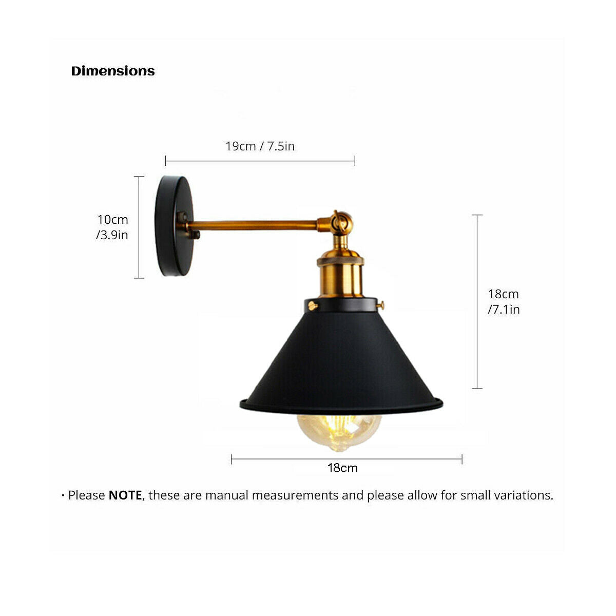 Black Wall Lights Modern Wall Lamp with Shade ~2117