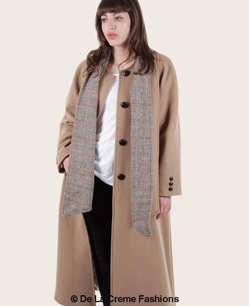 Wool & Cashmere Overcoat with Scarf Detail