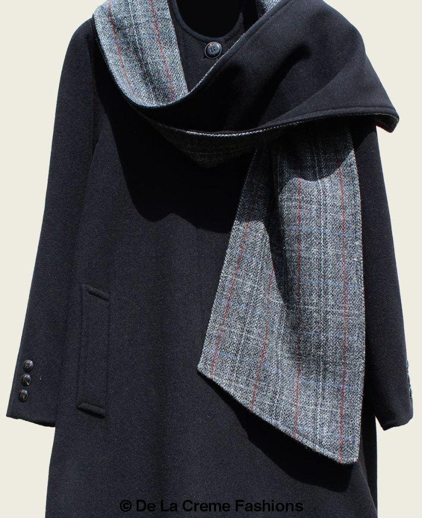 Wool & Cashmere Overcoat with Scarf Detail