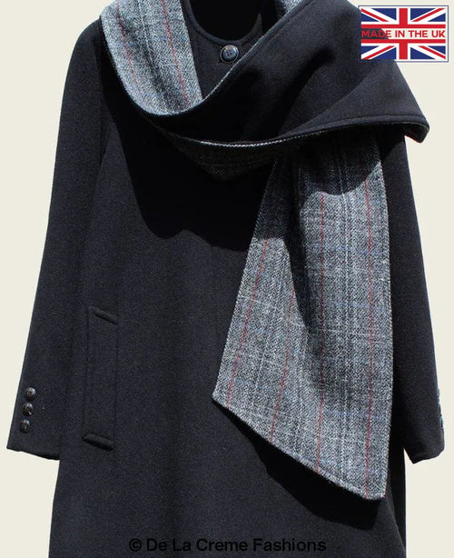 Wool & Cashmere Overcoat with Scarf Detail