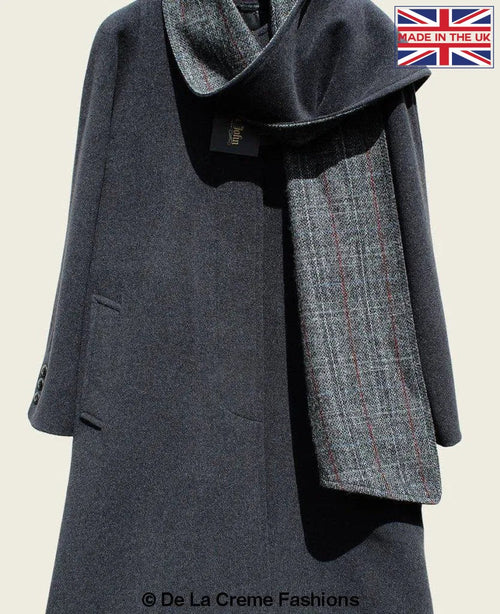 Wool & Cashmere Overcoat with Scarf Detail