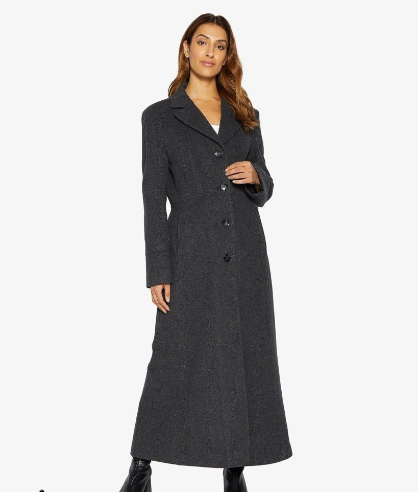 Slim Fit Wool Blend Longline Maxi Coat