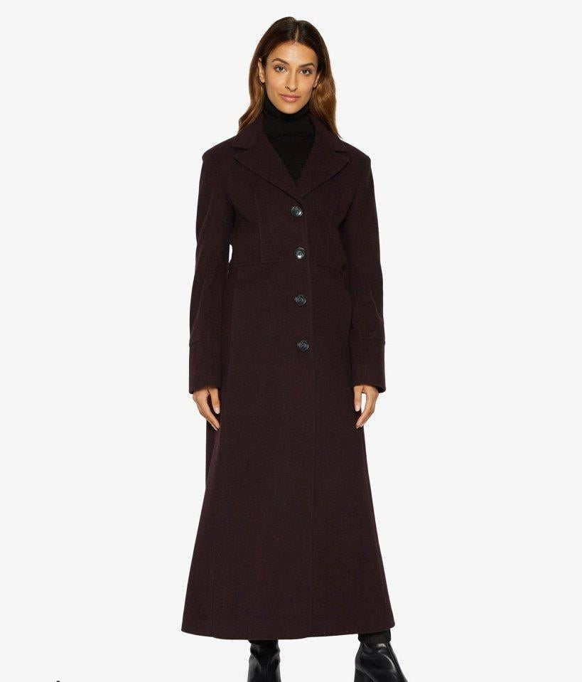 Slim Fit Wool Blend Longline Maxi Coat