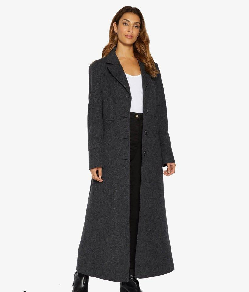 Slim Fit Wool Blend Longline Maxi Coat